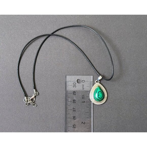 Lot Of 4 - Malachite Picasso Cats Eye Stones Amulet Pendants Necklace - Picture 2 of 9